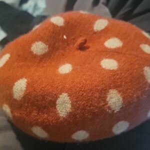 Orange Polka Dot Beret